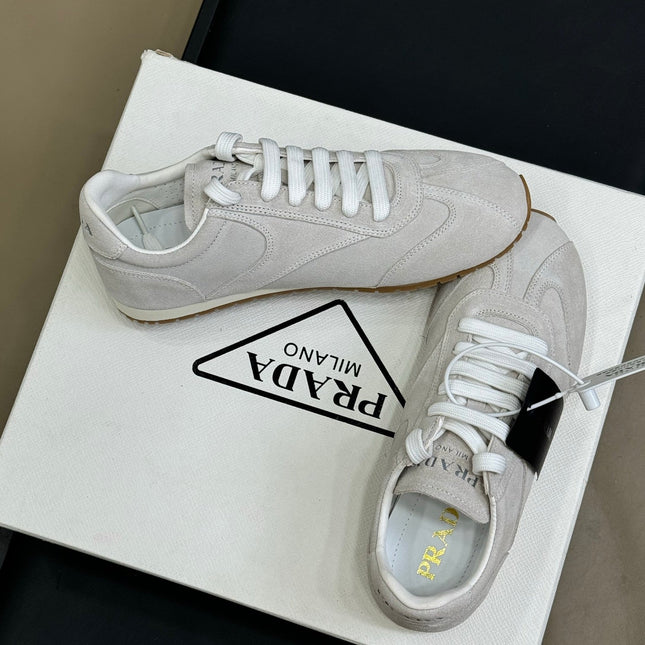 PRADA 25S SNEAKER IN LIGHT GREY SUEDE STYLE 7