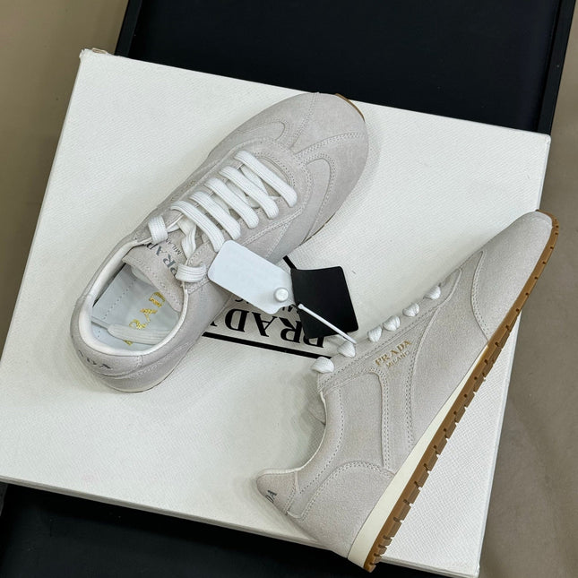 PRADA 25S SNEAKER IN LIGHT GREY SUEDE STYLE 7