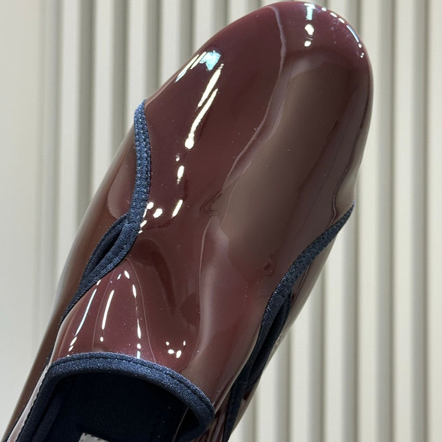ALAIA 26S FLAT LOAFERS IN BROWN GLOSSY LAMBSKIN