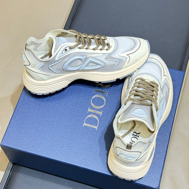 DIOR 26S B30 COUNTDOWN TECH SNEAKER IN GRAY AND LIGHT BLUE TECHNICAL FABRIC AND SUEDE