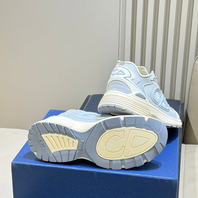 DIOR 26S B30 COUNTDOWN TECH SNEAKER IN GRAY AND LIGHT BLUE TECHNICAL FABRIC AND SUEDE