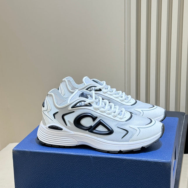 DIOR 26S B30 COUNTDOWN TECH SNEAKER IN WHITE TECHNICAL FABRIC AND SUEDE