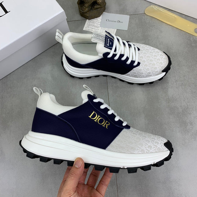CD B24 SNEAKER IVORY AND NAVY FABRIC