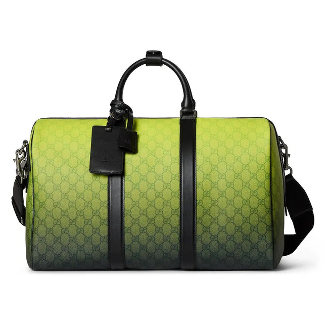 GUCCI 26S DUFFLE BAG 30 IN GREEN GRADIENT CANVAS