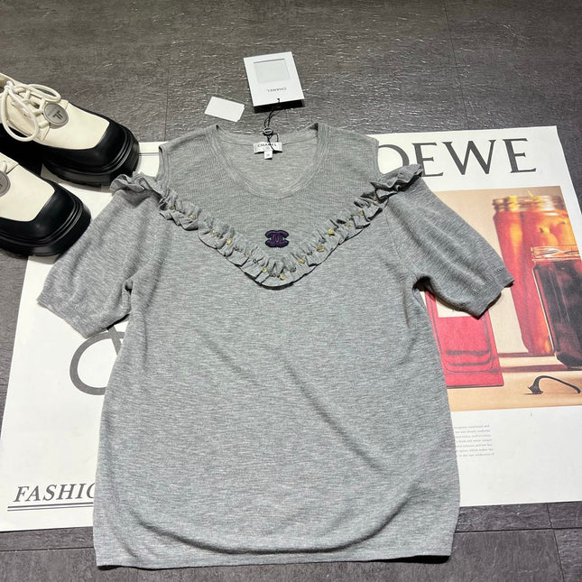 CHANEL 26S SHORT-SLEEVE KNIT TOP STYLE 1095