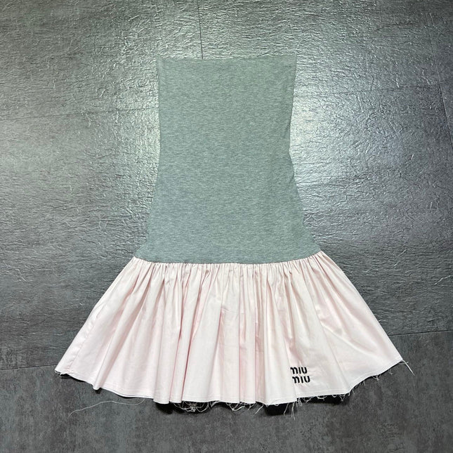 MIUMIU 26S STRAPLESS DROP WAIST MINI DRESS 1207