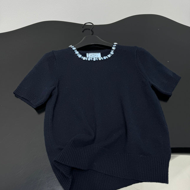 PRADA 25S BEADED CREW NECK SWEATER 313