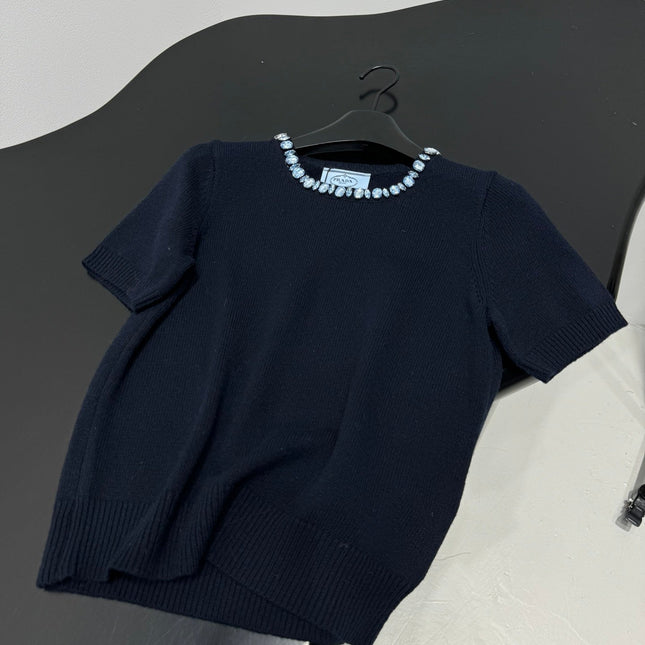 PRADA 25S BEADED CREW NECK SWEATER 313