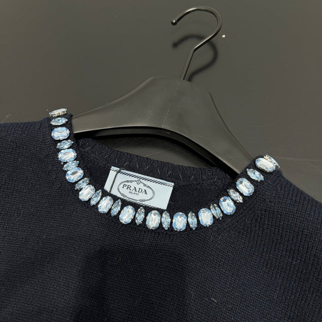PRADA 25S BEADED CREW NECK SWEATER 313