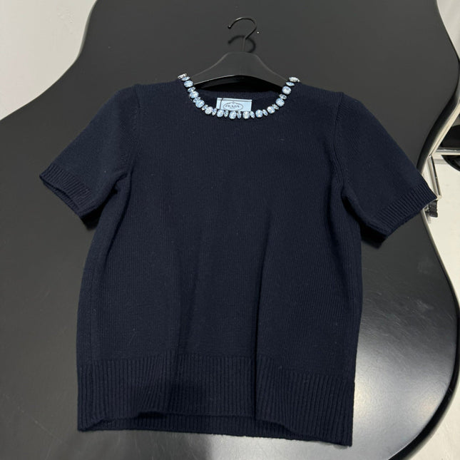 PRADA 25S BEADED CREW NECK SWEATER 313