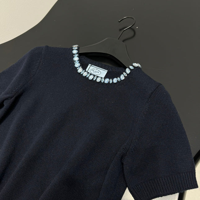 PRADA 25S BEADED CREW NECK SWEATER 313