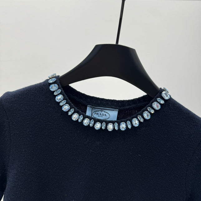 PRADA 25S BEADED CREW NECK SWEATER 313