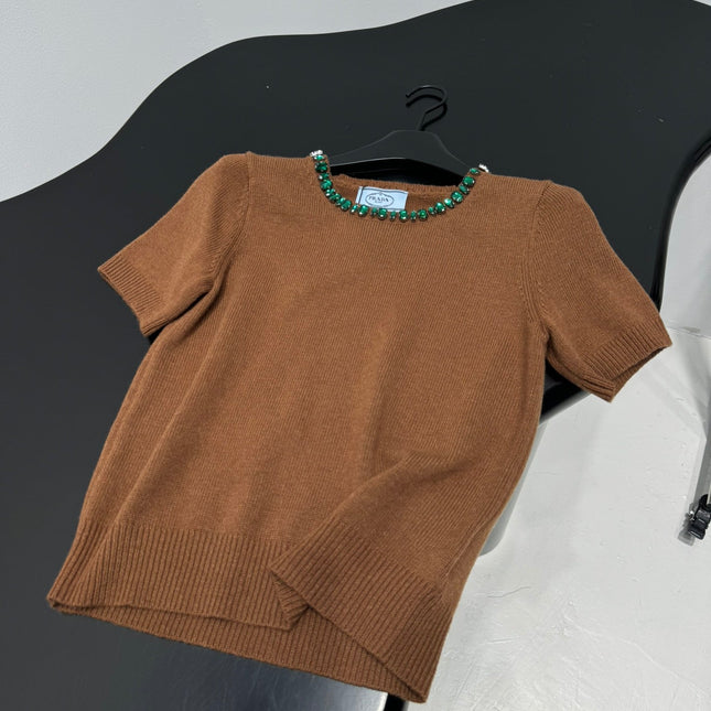 PRADA 25S BEADED CREW NECK SWEATER 314