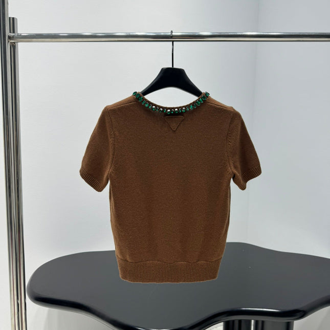 PRADA 25S BEADED CREW NECK SWEATER 314