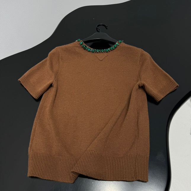 PRADA 25S BEADED CREW NECK SWEATER 314