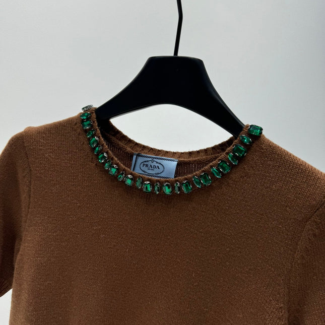 PRADA 25S BEADED CREW NECK SWEATER 314