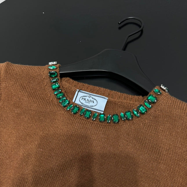 PRADA 25S BEADED CREW NECK SWEATER 314