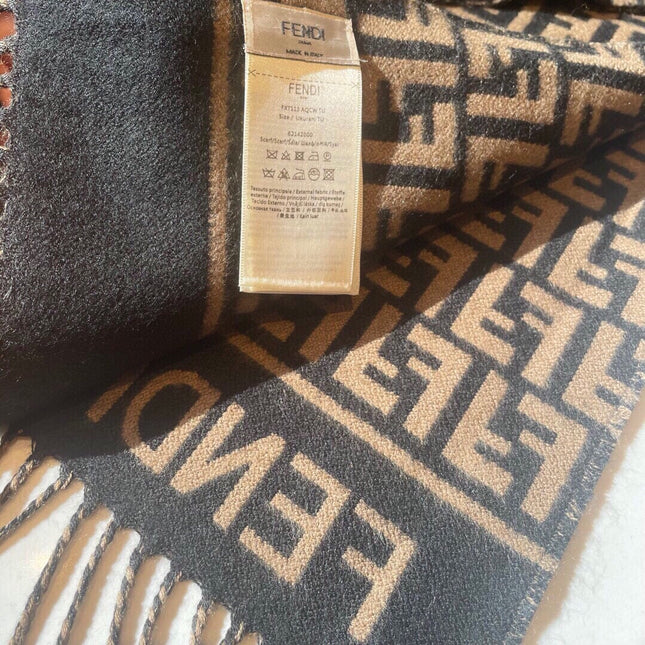 ROMA 190 FF SCRAF IN BROWN MIX BLACK WOOL AND CASHMERE