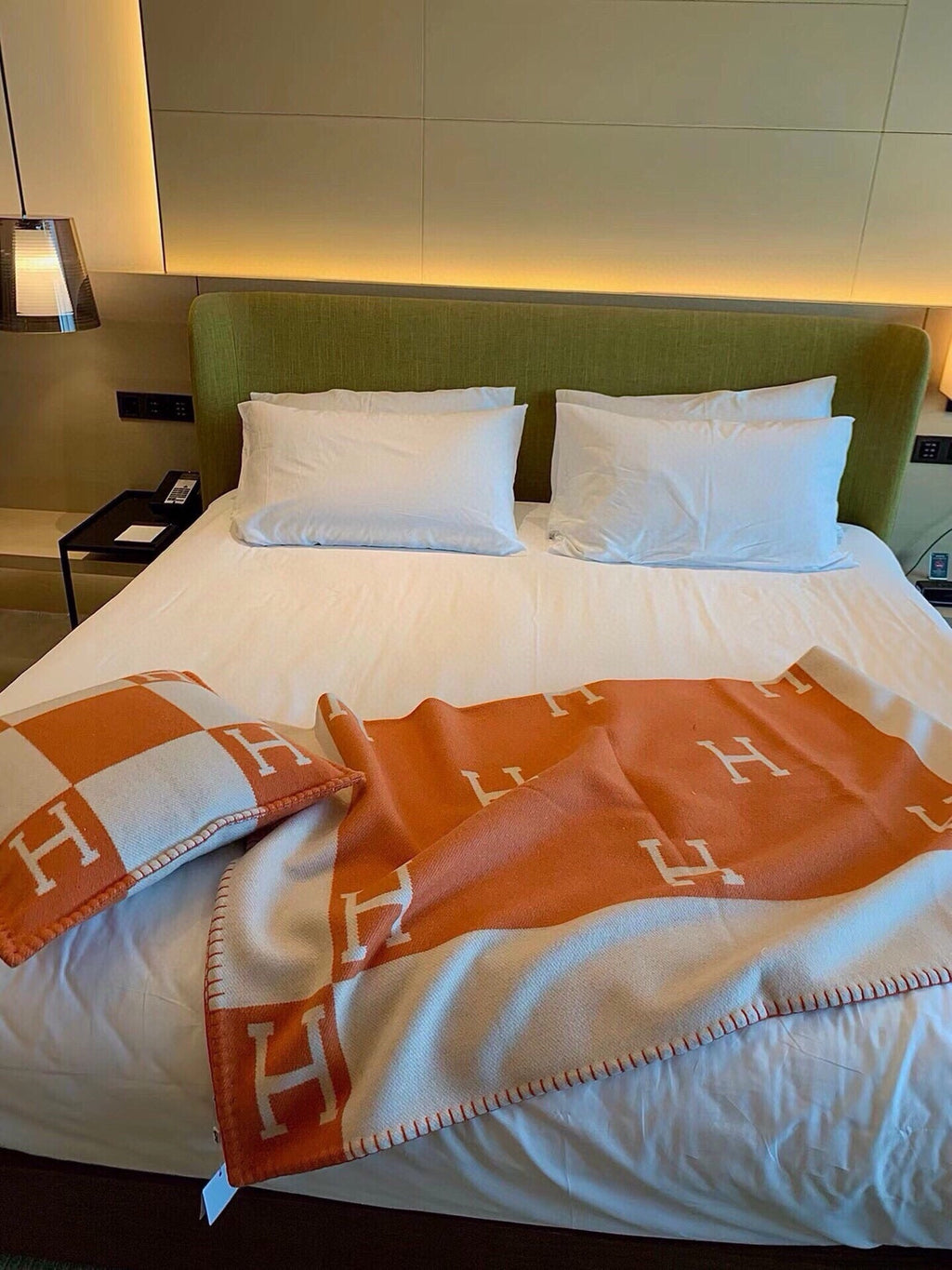 TIGRE BAYADERE BLANAVALON III THROW BLANKET IN SPANISH ORANGE CASHMERE 407145