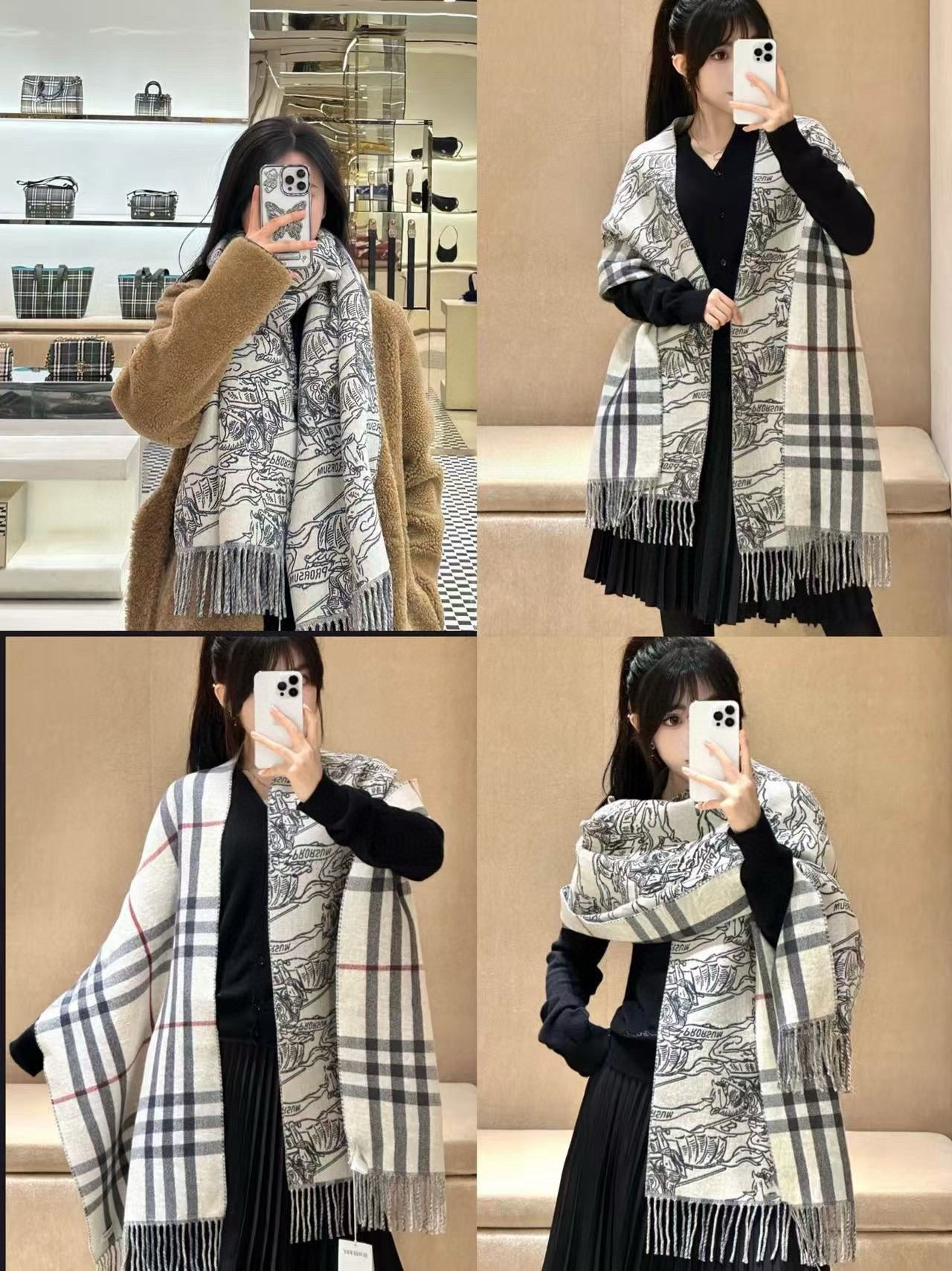 BURBERRY 26S SCARF 210CM IN CASHMERE 173948