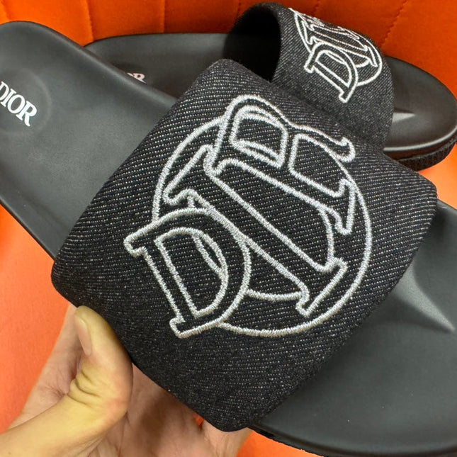 CD AQUA SLIDE SANDAL BLACK DENIM