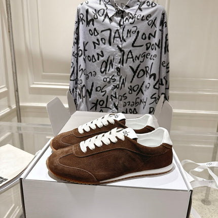 ALO 25S SUNSET SNEAKER IN DARK BROWN SUEDE
