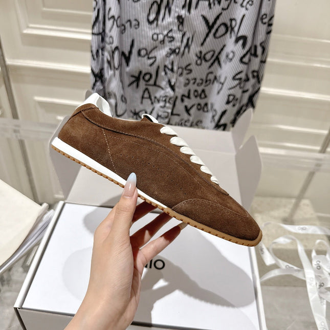 ALO 25S SUNSET SNEAKER IN DARK BROWN SUEDE