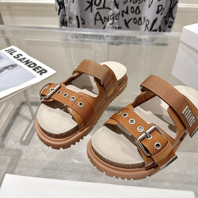 DIOR 26S SLIDES IN BROWN CANVAS