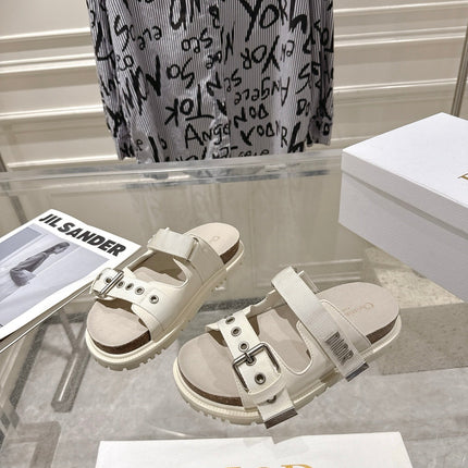 DIOR 26S SLIDES IN OFF WHITE CANVAS