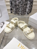 DIOR 26S VELCRO SANDALS IN OFF WHITE CALFSKIN