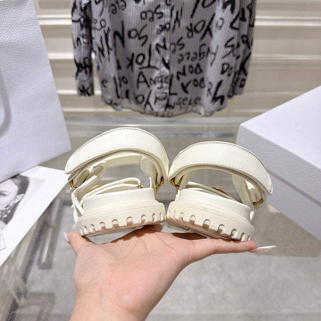 DIOR 26S VELCRO SANDALS IN OFF WHITE CALFSKIN