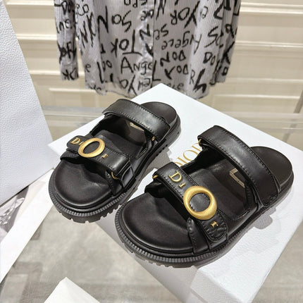 DIOR 26S SANDALS IN BLACK CALFSKIN