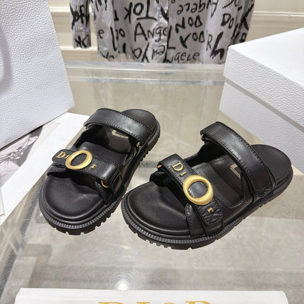 DIOR 26S SANDALS IN BLACK CALFSKIN