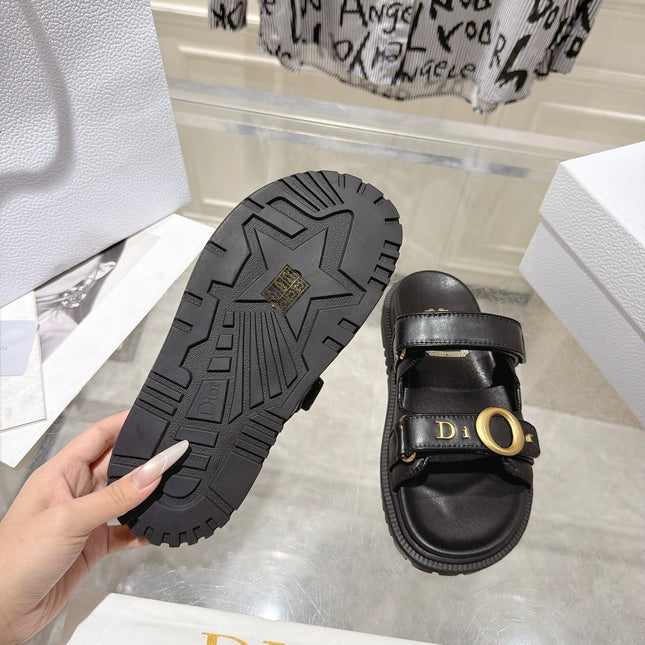 DIOR 26S SANDALS IN BLACK CALFSKIN