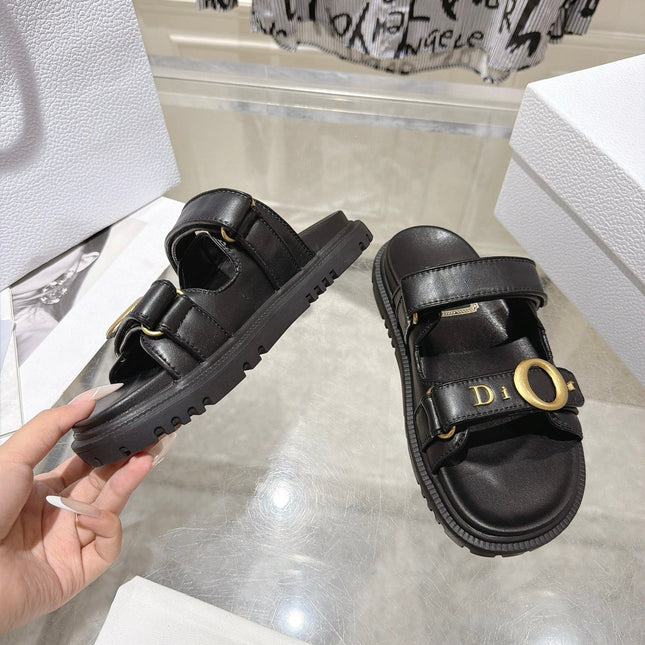 DIOR 26S SANDALS IN BLACK CALFSKIN