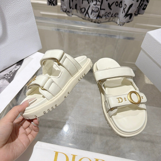 DIOR 26S SANDALS IN OFF WHITE CALFSKIN
