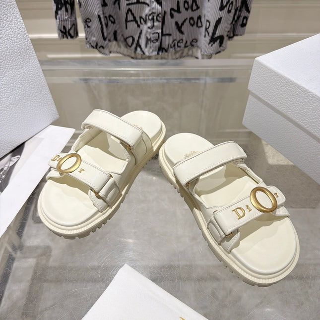 DIOR 26S SANDALS IN OFF WHITE CALFSKIN