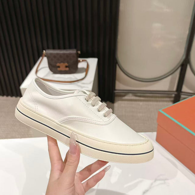 LP 26S LOW-TOP SNEAKERS IN CREAM WHITE CALFSKIN