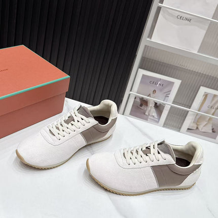 LP 26S WEEKENDER SNEAKERS IN CREAM WHITE SUEDE & GREY TECHNICAL FABRIC