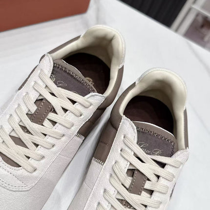 LP 26S WEEKENDER SNEAKERS IN CREAM WHITE SUEDE & GREY TECHNICAL FABRIC