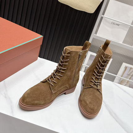 LP 26S LACE-UP ANKLE BOOTS IN BROWN SUEDE