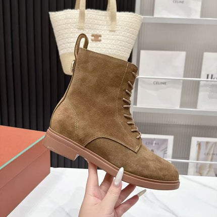 LP 26S LACE-UP ANKLE BOOTS IN BROWN SUEDE
