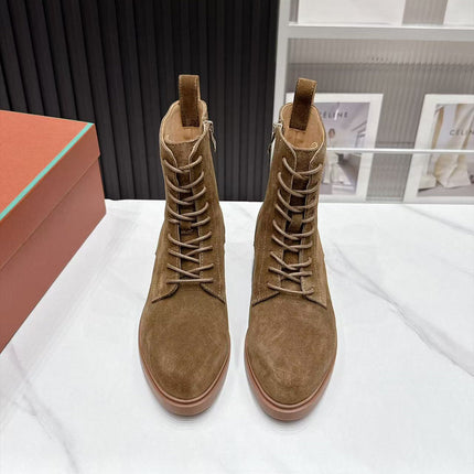 LP 26S LACE-UP ANKLE BOOTS IN BROWN SUEDE