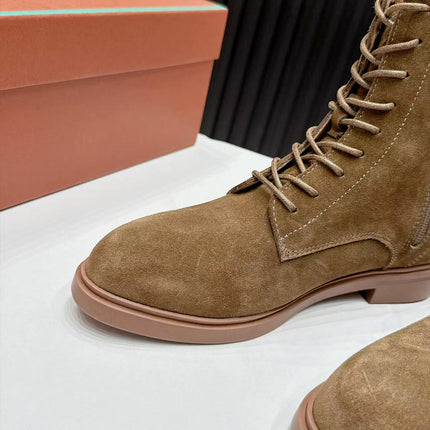 LP 26S LACE-UP ANKLE BOOTS IN BROWN SUEDE