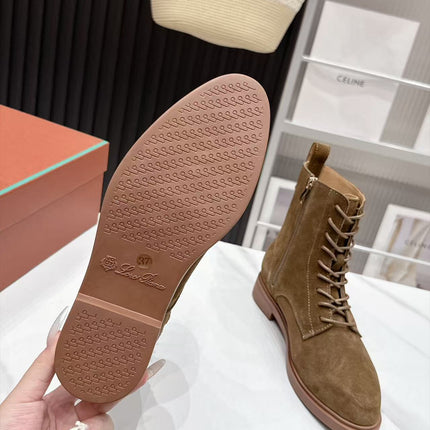 LP 26S LACE-UP ANKLE BOOTS IN BROWN SUEDE