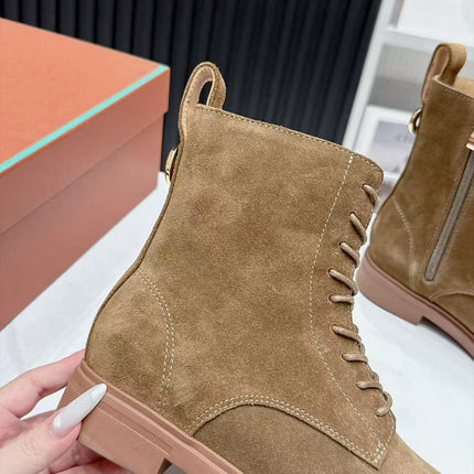 LP 26S LACE-UP ANKLE BOOTS IN BROWN SUEDE