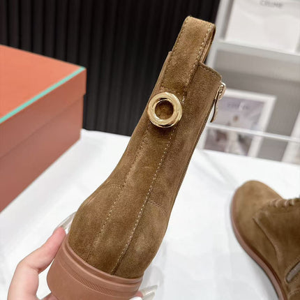 LP 26S LACE-UP ANKLE BOOTS IN BROWN SUEDE