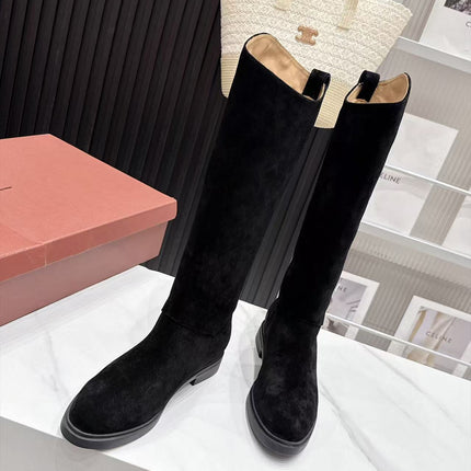 LP 26S KNEE-HIGH BOOTS IN BLACK SUEDE