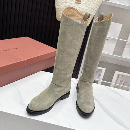 LP 26S KNEE-HIGH BOOTS IN SAGE GREY SUEDE