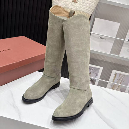 LP 26S KNEE-HIGH BOOTS IN SAGE GREY SUEDE